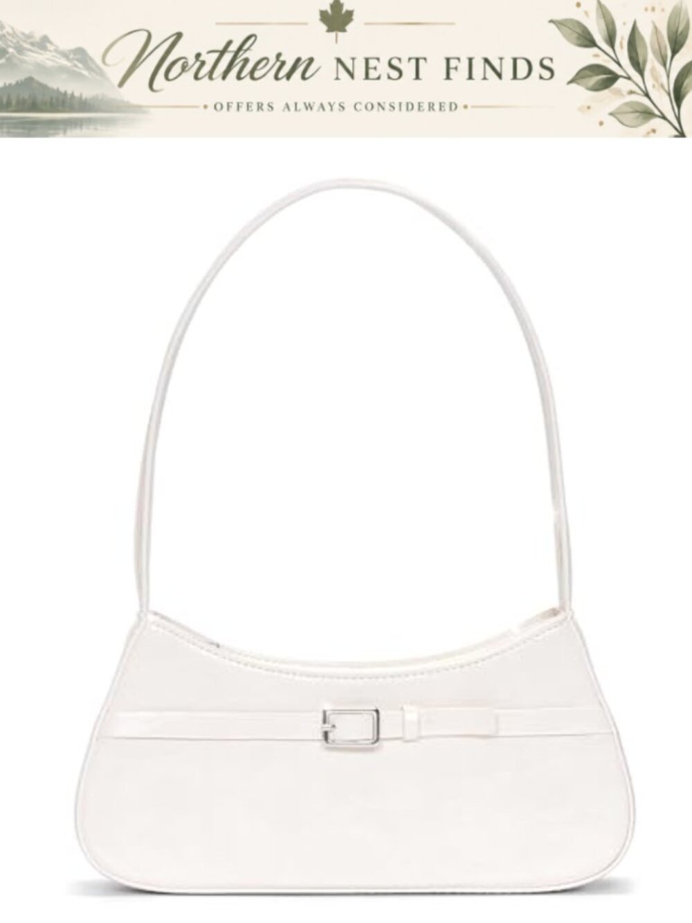 Faux Leather Hobo Shoulder Bag Small Crescent Purse Bow Y2K Handbag